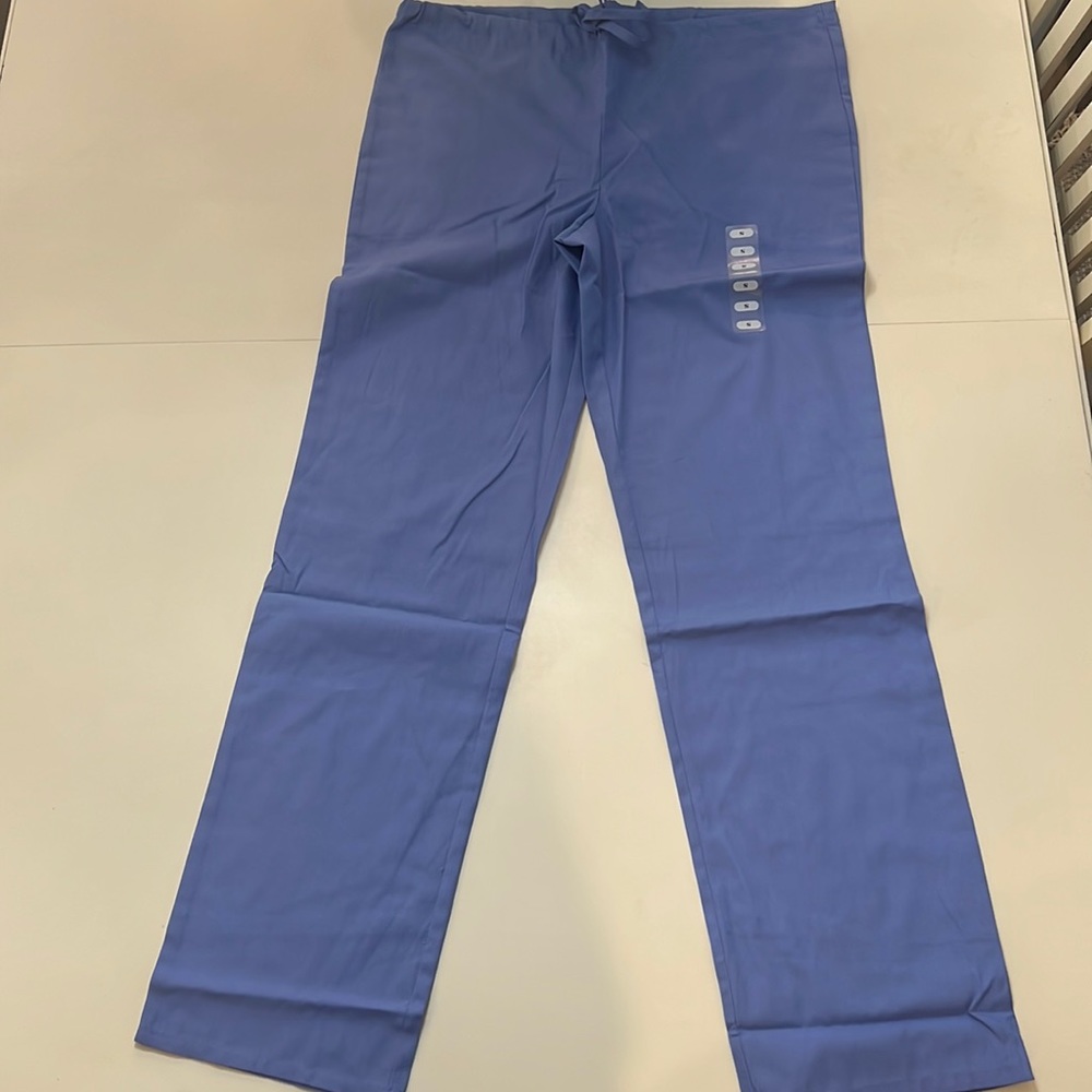 Small light blue never worn draw string unisex scrub pants